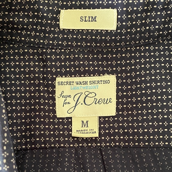 J. Crew Navy Patterned Men's Casual Shirt - Picture 2 of 4